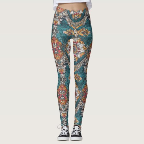 High_Waist Yoga Leggings with Unique Pattern