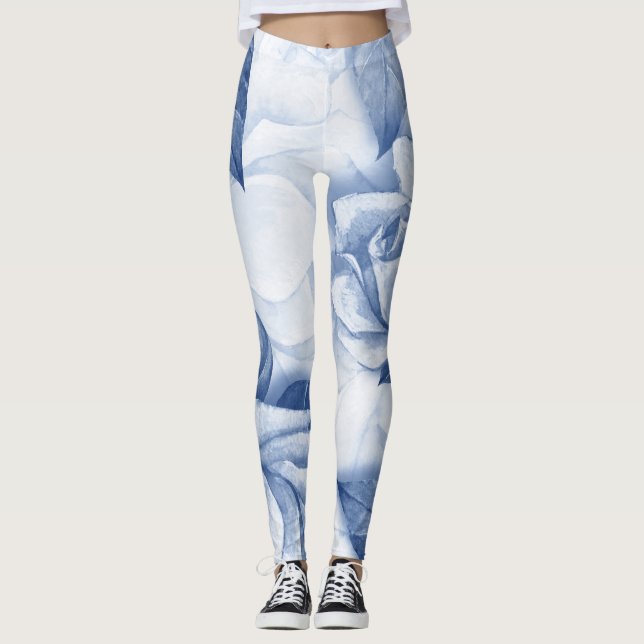 High-Waist Yoga Leggings with Unique Pattern (Front)