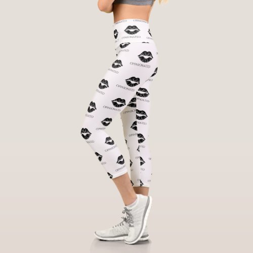 High waist yoga pants with kiss marks capri leggings