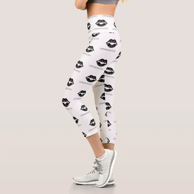 High waist yoga pants with kiss marks capri leggings Zazzle