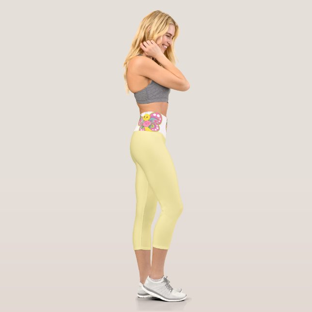 High Waisted Capri Baby Yellow Butterfly Waist (Right)