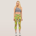 High Waisted Capris, A trendy multicolor design Ca Capri Leggings