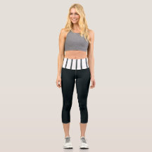 High Waisted Capris Black & White