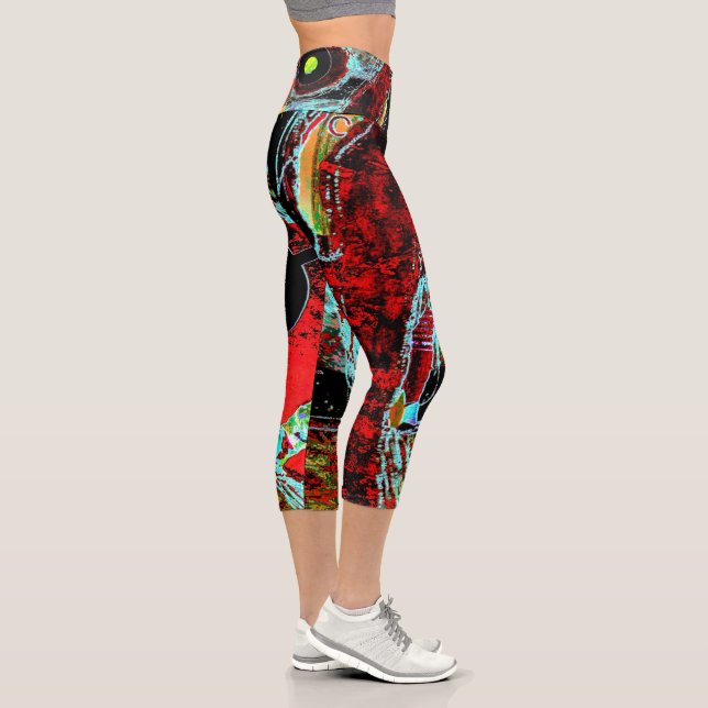 High Waisted Capris – Serpent Frequency Abstract  (Right)
