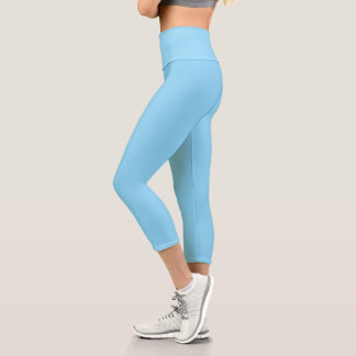 High Waisted Yoga Capris, Baby Blue All Around Capri Leggings