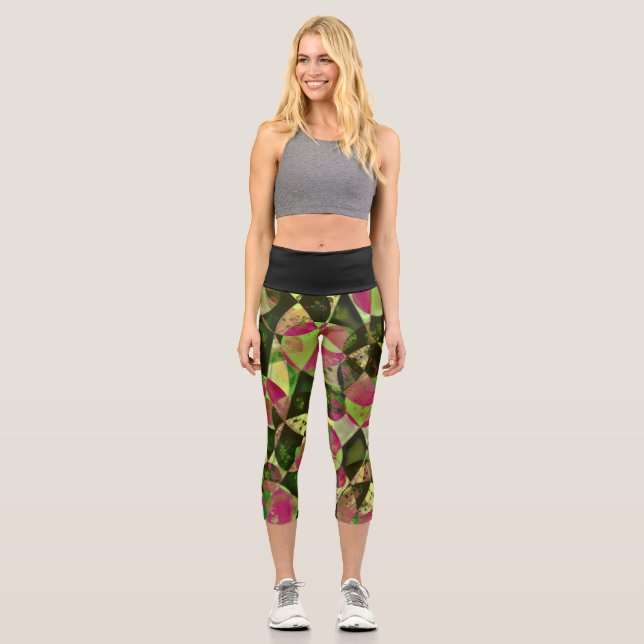 High Waisted Yoga Capris, XS (0-2) Capri Leggings (Front)