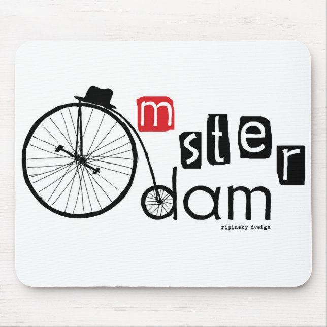 High Wheel Amsterdam Mouse Pad (Front)