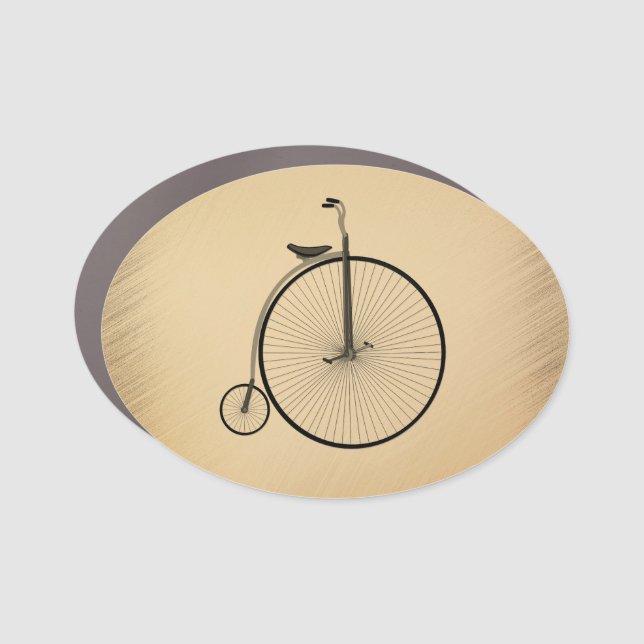 High-Wheel Antique Bicycle Rustic Car Magnet (Front)