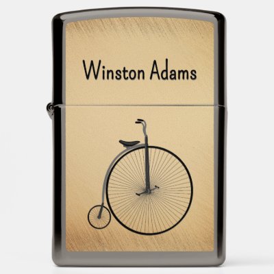High-Wheel Antique Bicycle Rustic Name Monogram 