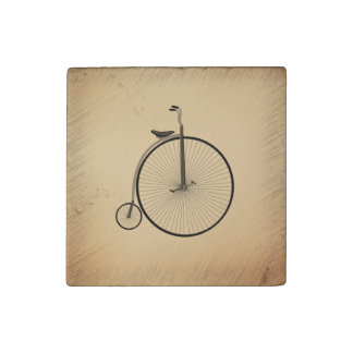 High-Wheel Antique Bicycle Rustic Stone Magnet