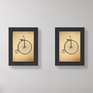 High-Wheel Antique Bicycle Rustic Wall Art Sets