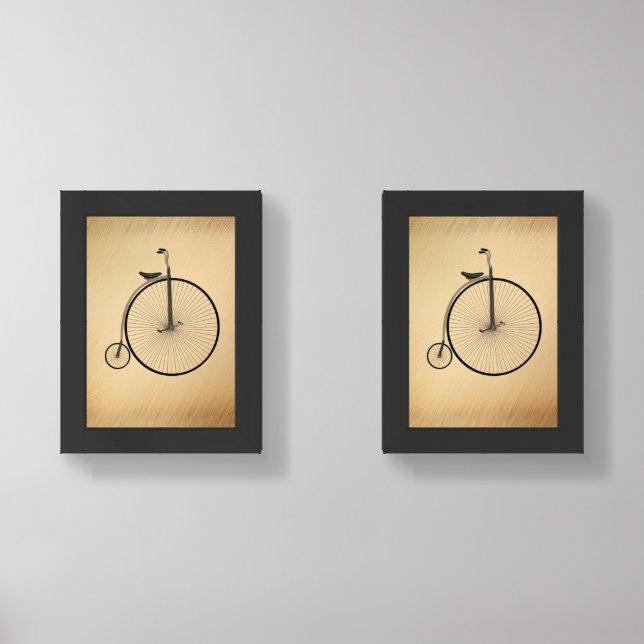 High-Wheel Antique Bicycle Rustic Wall Art Sets (Front)