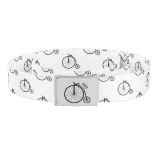 High wheel bicycle cartoon illustration belt