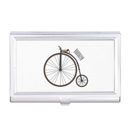 High wheel bicycle cartoon illustration  business card case