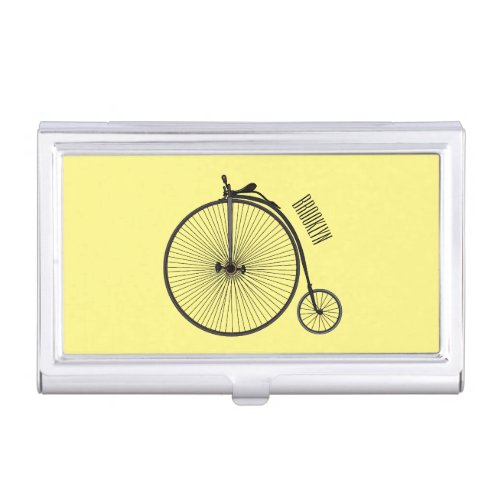 High wheel bicycle cartoon illustration business card case