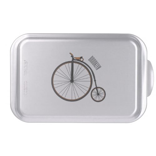 High wheel bicycle cartoon illustration cake pan