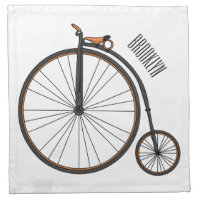 High wheel bicycle cartoon illustration
