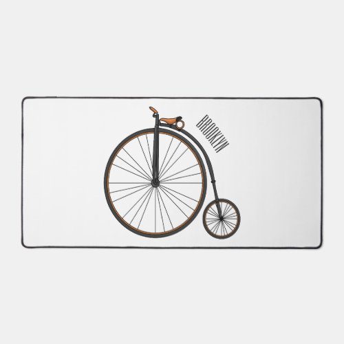 High wheel bicycle cartoon illustration desk mat