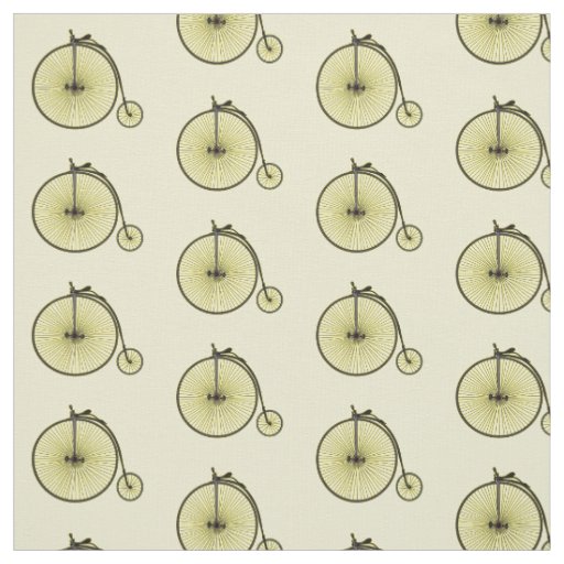 High wheel bicycle cartoon illustration fabric