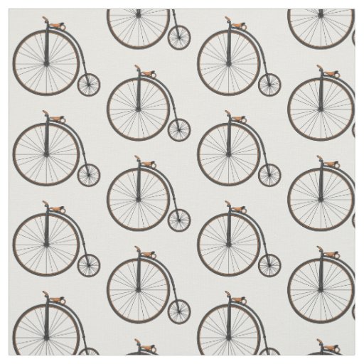 High wheel bicycle cartoon illustration  fabric