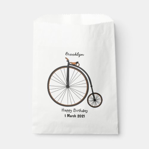 High wheel bicycle cartoon illustration  favor bag