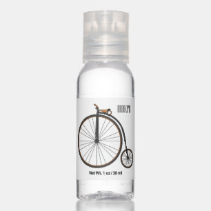 High wheel bicycle cartoon illustration hand sanitizer