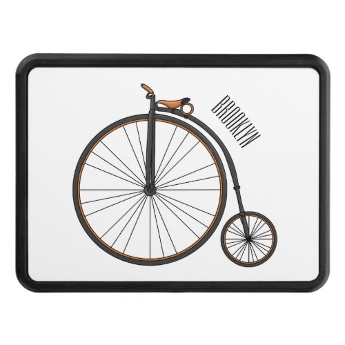 High wheel bicycle cartoon illustration  hitch cover