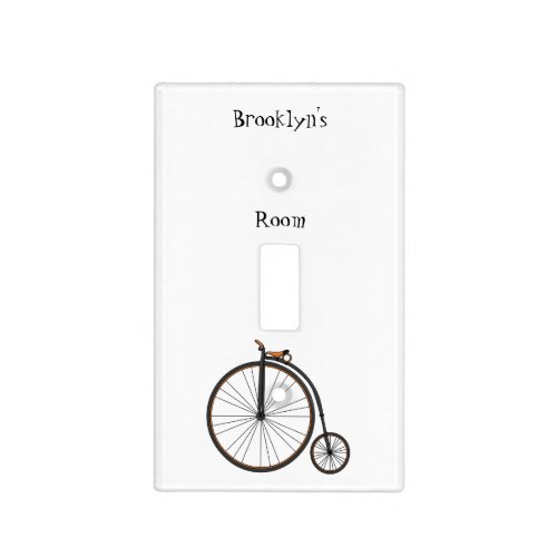 High wheel bicycle cartoon illustration  light switch cover