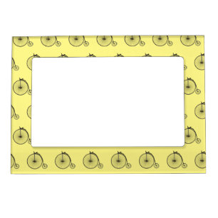 High wheel bicycle cartoon illustration magnetic frame