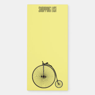 High wheel bicycle cartoon illustration magnetic notepad