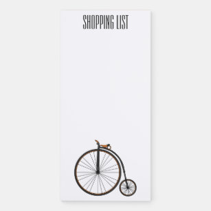 High wheel bicycle cartoon illustration magnetic notepad