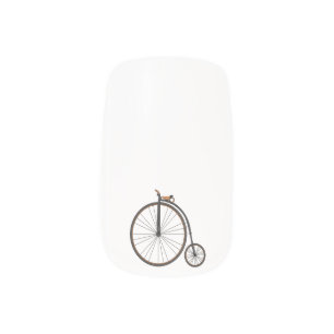 High wheel bicycle cartoon illustration minx nail art