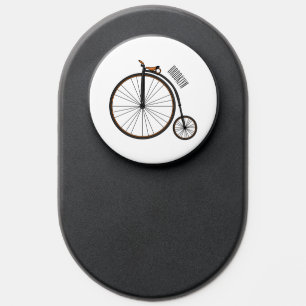 High wheel bicycle cartoon illustration PopSocket