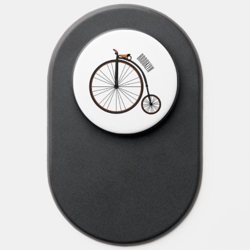 High wheel bicycle cartoon illustration PopSocket