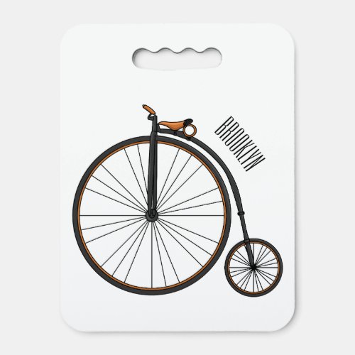 High wheel bicycle cartoon illustration  seat cushion