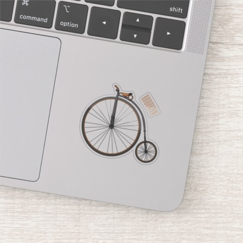 High wheel bicycle cartoon illustration  sticker