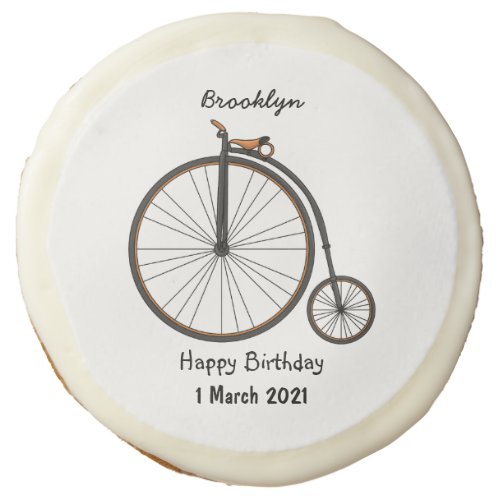 High wheel bicycle cartoon illustration  sugar cookie