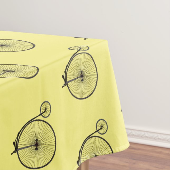 High wheel bicycle cartoon illustration tablecloth (In Situ)