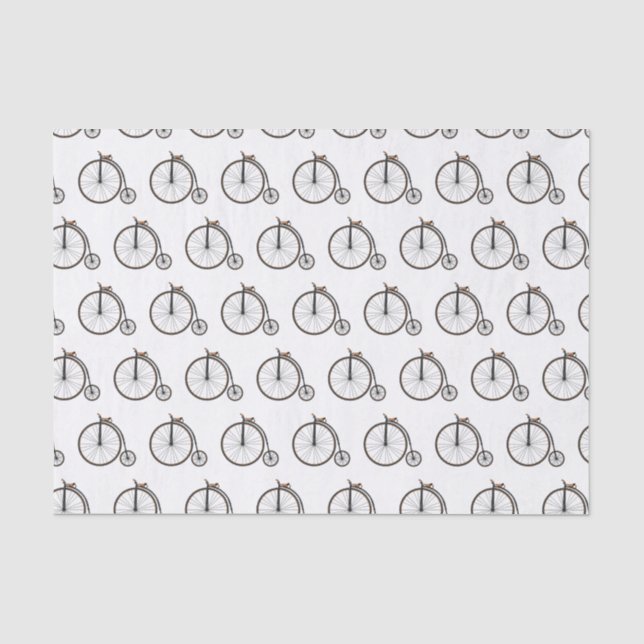 High wheel bicycle cartoon illustration tissue paper (Front)
