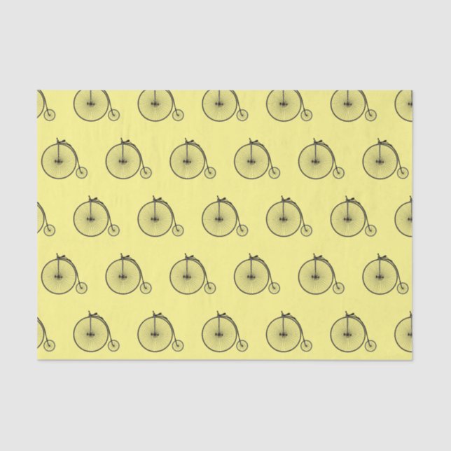 High wheel bicycle cartoon illustration tissue paper (Front)