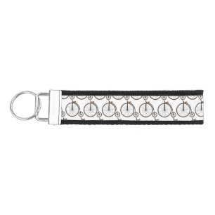 High wheel bicycle cartoon illustration wrist keychain