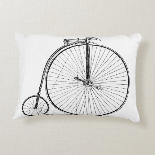 High Wheeler Bicycle Penny Farthing Accent Pillow