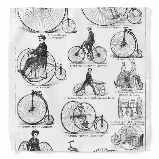 High Wheeler Bicycle Penny Farthing Bandana (Front)