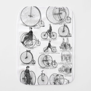 High Wheeler Bicycle Penny Farthing Burp Cloth
