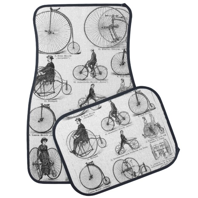 High Wheeler Bicycle Penny Farthing Car Mat (Set)