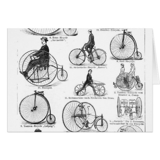 High Wheeler Bicycle Penny Farthing Cards (Front Horizontal)