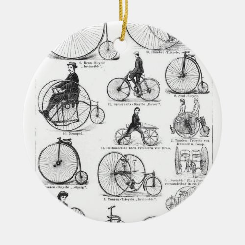 High Wheeler Bicycle Penny Farthing Ceramic Ornament