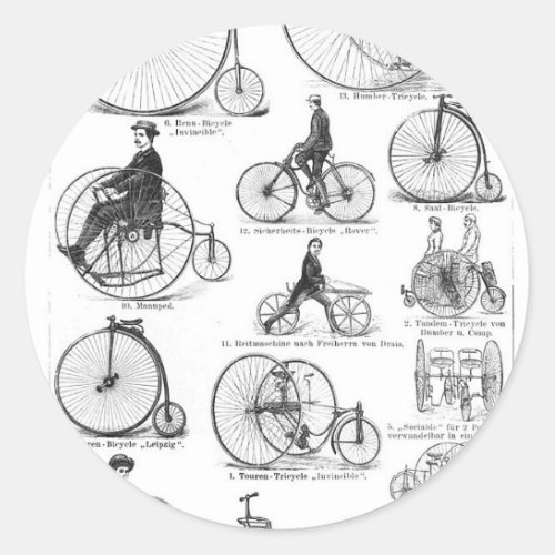 High Wheeler Bicycle Penny Farthing Classic Round Sticker