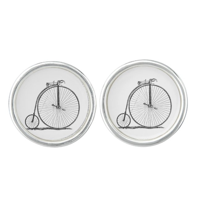 High Wheeler Bicycle Penny Farthing Cufflinks (Front)