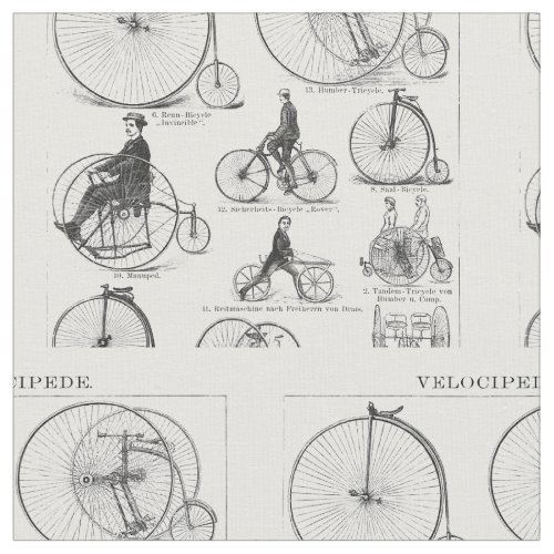 High Wheeler Bicycle Penny Farthing Fabric